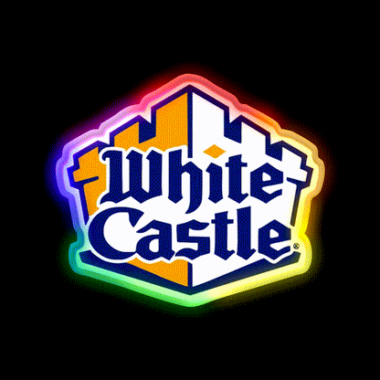 White Castle Burger Fast Food Led Neon Sign For Burger Place Rgb Color - LED neon sign close-up detail