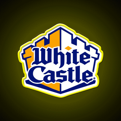 White Castle Burger Fast Food Led Neon Sign For Burger Place Rgb Color - Custom LED neon sign front view