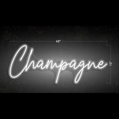 White Champagne Led Neon Sign For Bar Restaurant Party Decor | Shineneon