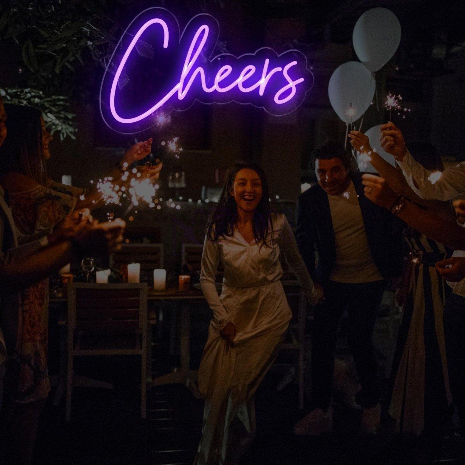 White Cheers Led Neon Sign For Bar Restaurant And Home Decor | Shineneon