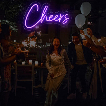White Cheers Led Neon Sign For Bar Restaurant And Home Decor | Shineneon