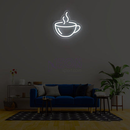 White Coffee Cup Led Neon Sign For Cafe Brick Wall Decor | Shineneon