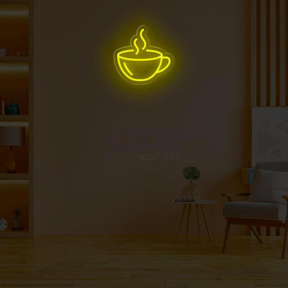 White Coffee Cup Led Neon Sign For Cafe Brick Wall Decor | Shineneon