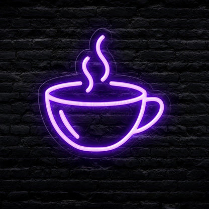 White Coffee Cup Led Neon Sign For Cafe Brick Wall Decor | Shineneon