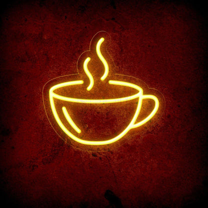 White Coffee Cup Led Neon Sign For Cafe Brick Wall Decor | Shineneon