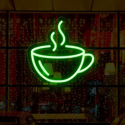White Coffee Cup Led Neon Sign For Cafe Brick Wall Decor | Shineneon
