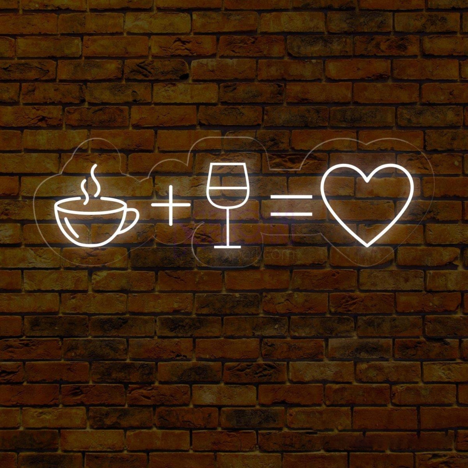 White Coffee Wine Heart Led Neon Sign For Cafe Bar Home Decor | Shineneon