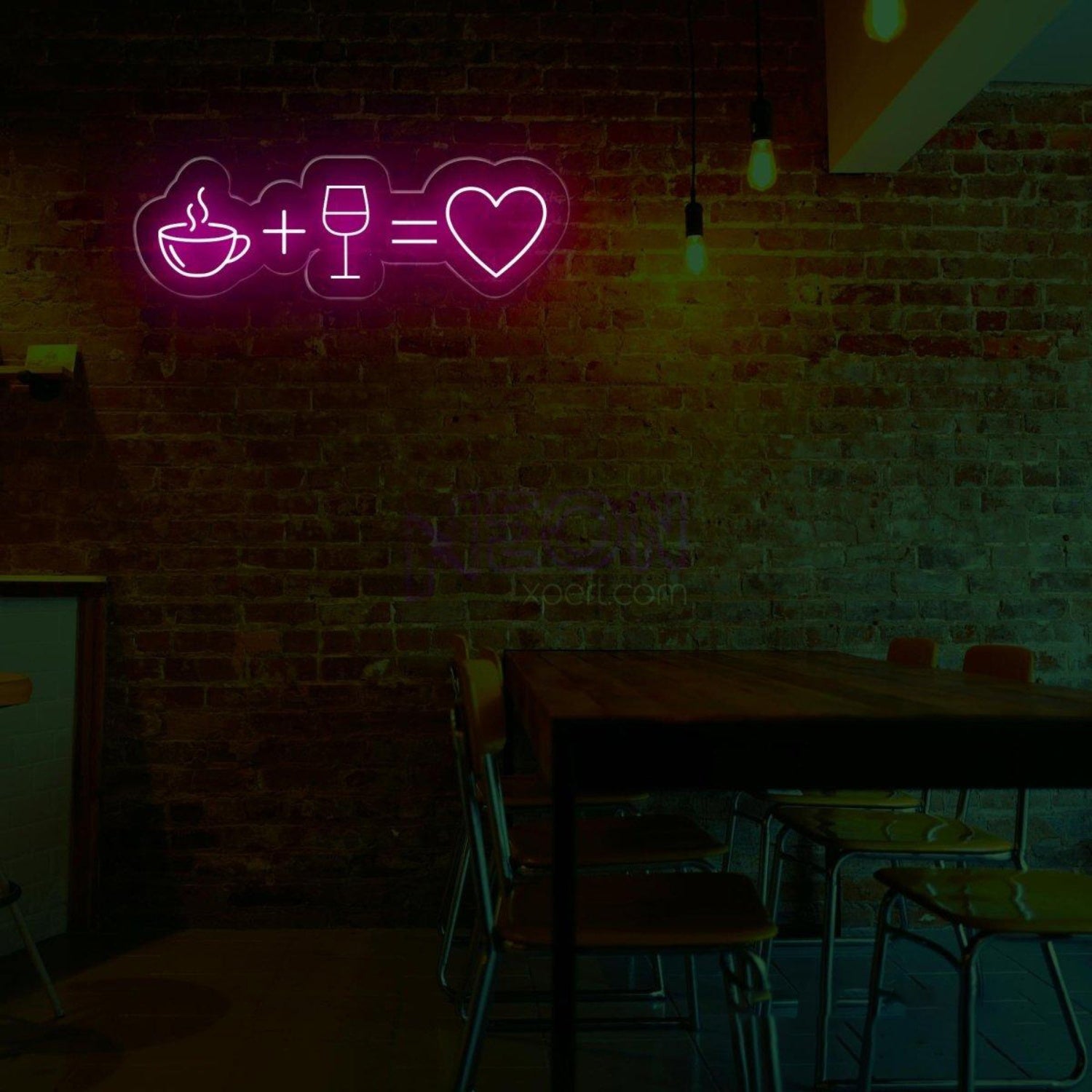 White Coffee Wine Heart Led Neon Sign For Cafe Bar Home Decor | Shineneon