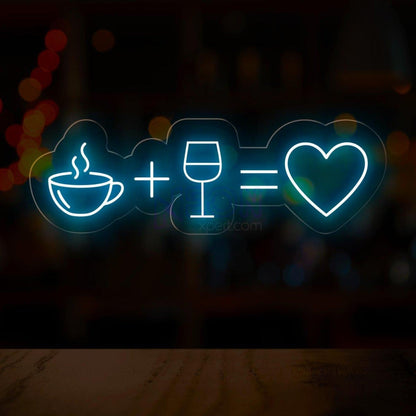 White Coffee Wine Heart Led Neon Sign For Cafe Bar Home Decor | Shineneon