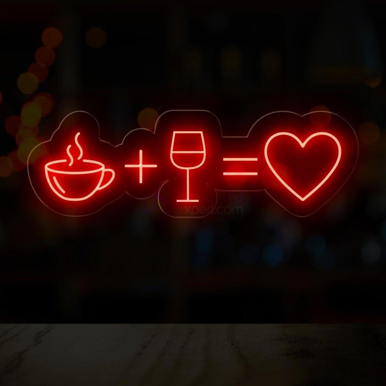 White Coffee Wine Heart Led Neon Sign For Cafe Bar Home Decor | Shineneon