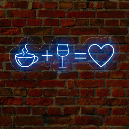 White Coffee Wine Heart Led Neon Sign For Cafe Bar Home Decor | Shineneon