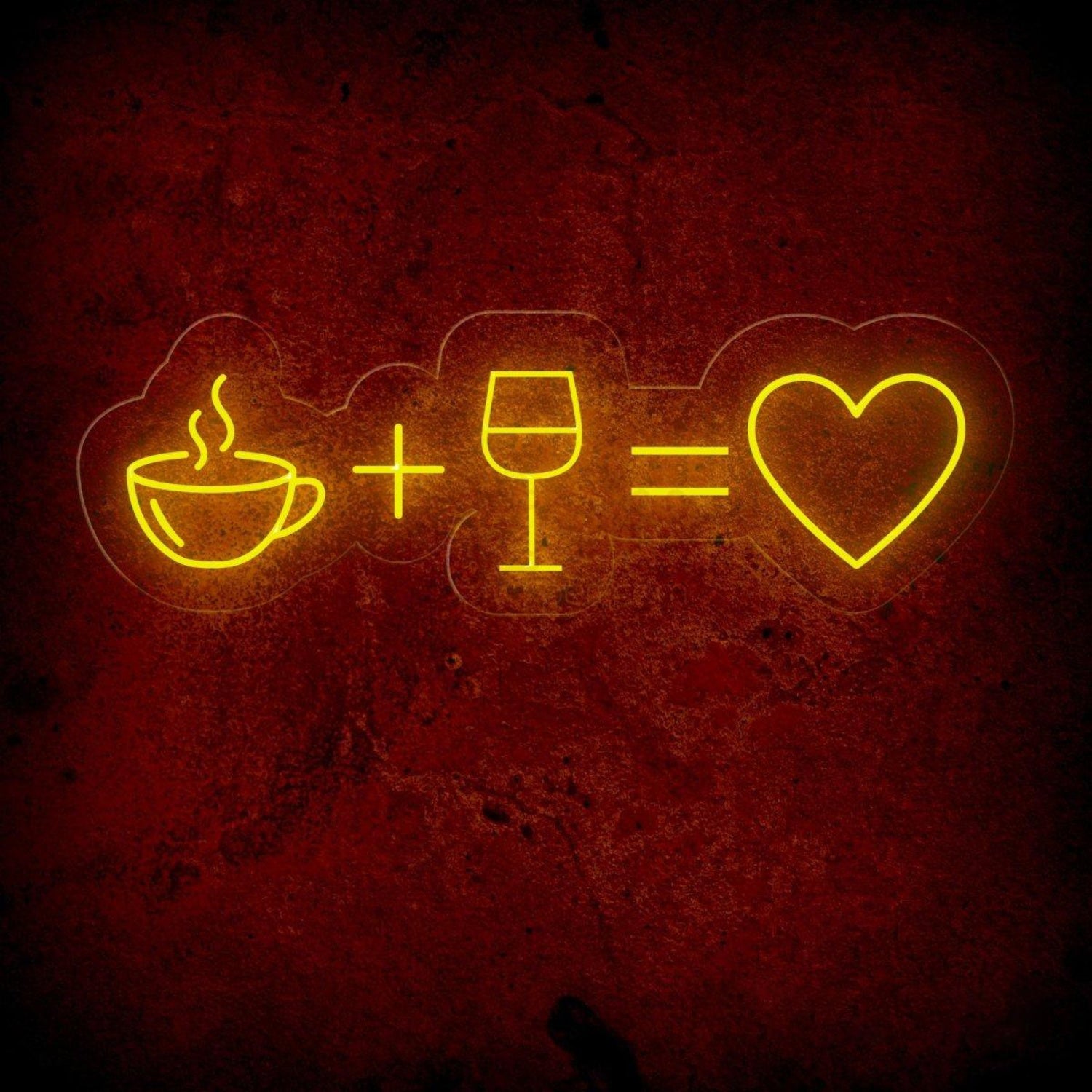 White Coffee Wine Heart Led Neon Sign For Cafe Bar Home Decor | Shineneon