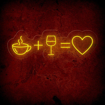 White Coffee Wine Heart Led Neon Sign For Cafe Bar Home Decor | Shineneon