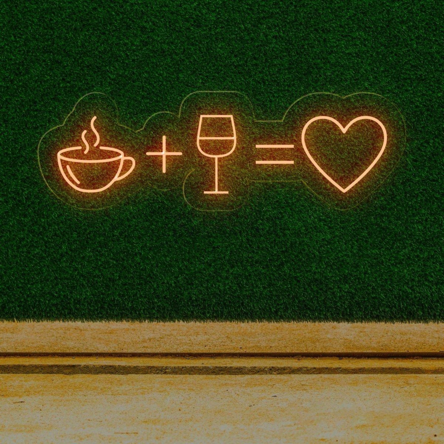 White Coffee Wine Heart Led Neon Sign For Cafe Bar Home Decor | Shineneon