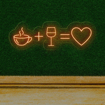 White Coffee Wine Heart Led Neon Sign For Cafe Bar Home Decor | Shineneon