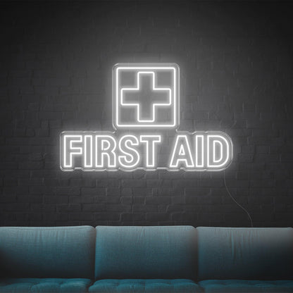 White Cross First Aid Led Neon Sign For Indoor Emergency Stations | Shineneon
