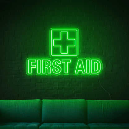 White Cross First Aid Led Neon Sign For Indoor Emergency Stations | Shineneon