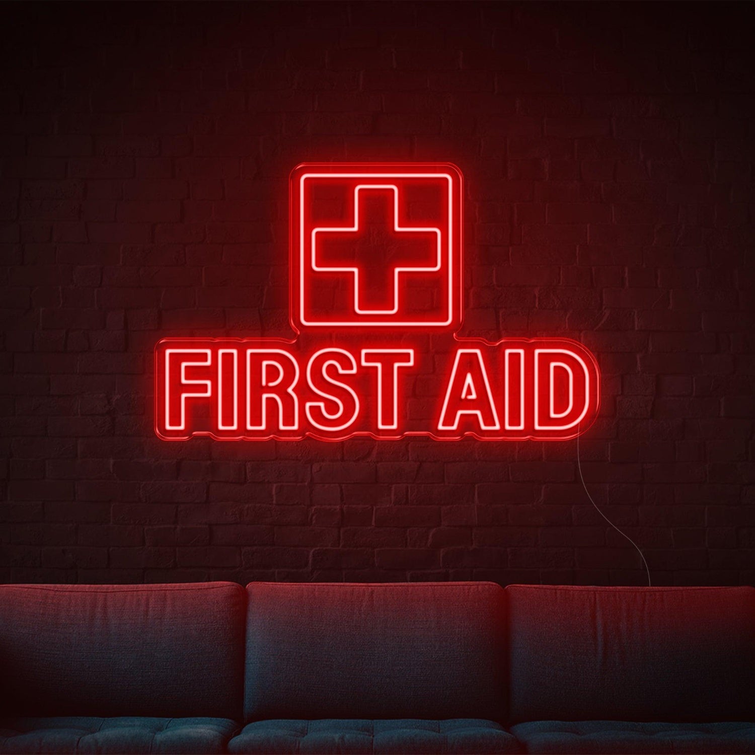 White Cross First Aid Led Neon Sign For Indoor Emergency Stations | Shineneon