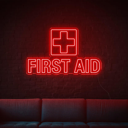 White Cross First Aid Led Neon Sign For Indoor Emergency Stations | Shineneon