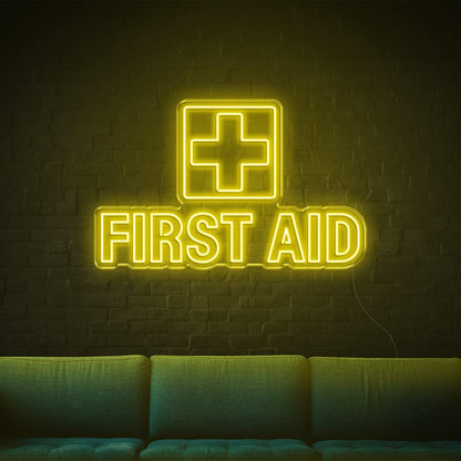White Cross First Aid Led Neon Sign For Indoor Emergency Stations | Shineneon