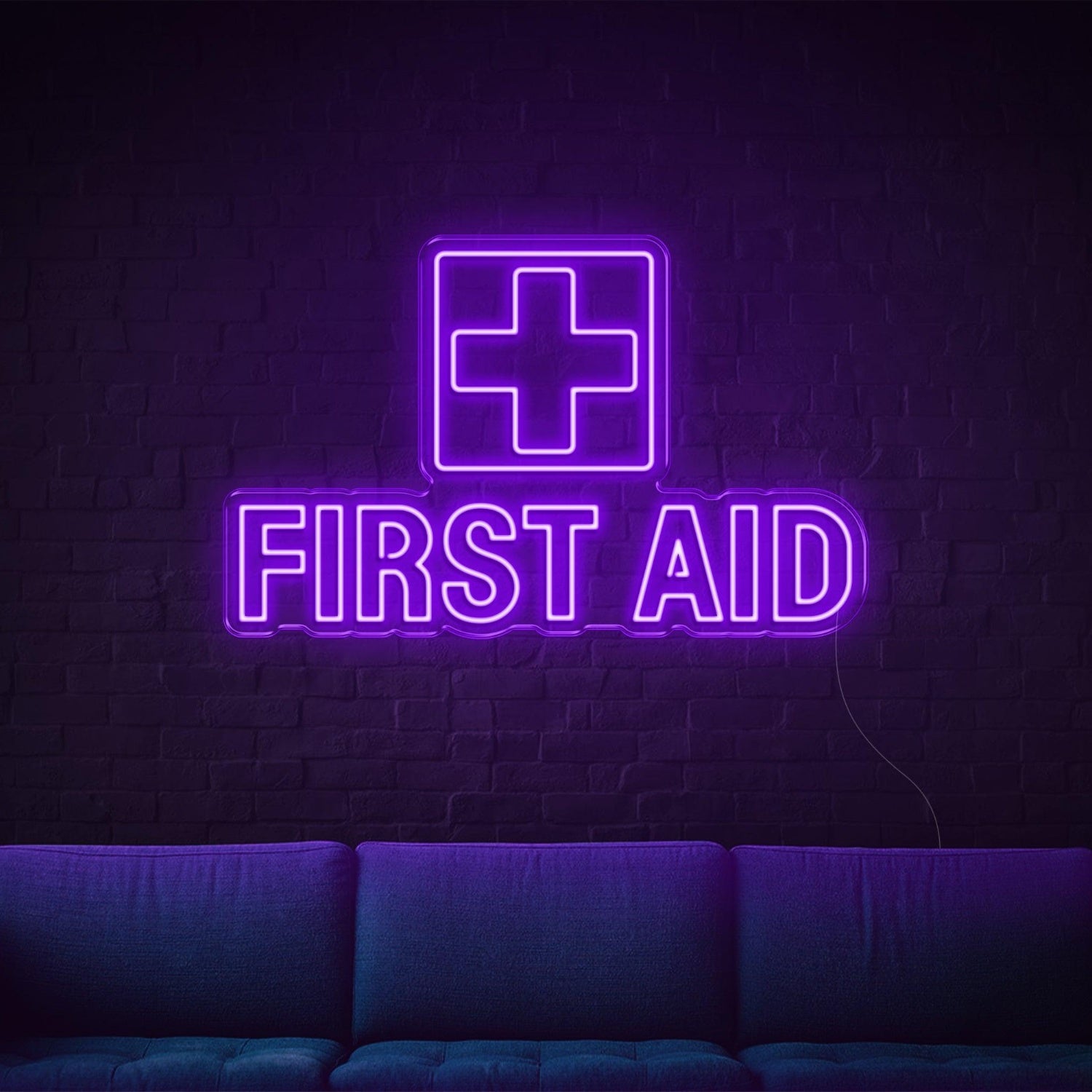 White Cross First Aid Led Neon Sign For Indoor Emergency Stations | Shineneon