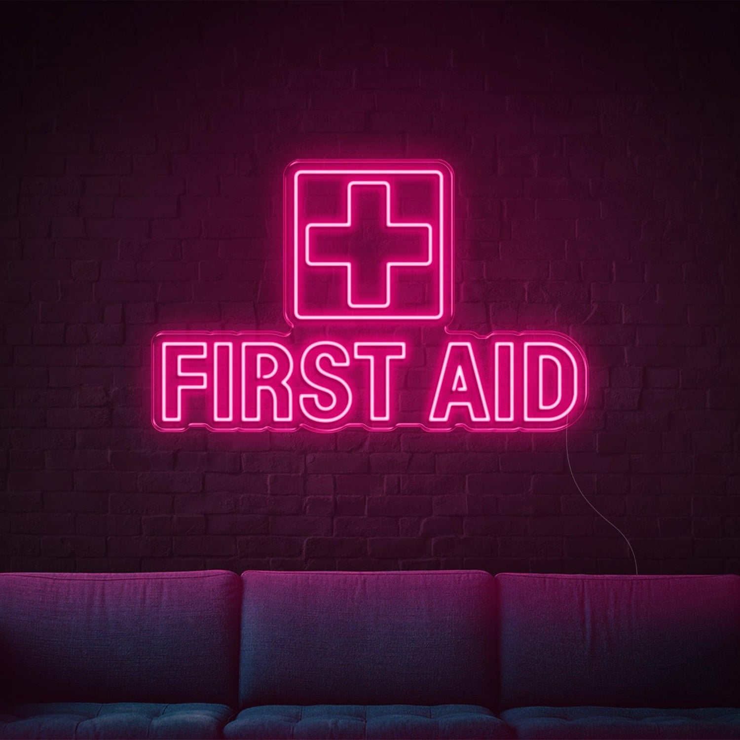 White Cross First Aid Led Neon Sign For Indoor Emergency Stations | Shineneon
