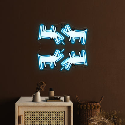 White Dog Pattern Artwork Neon Signs Custom | Shineneon