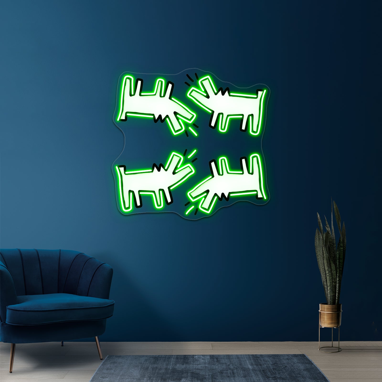 White Dog Pattern Artwork Neon Signs Custom | Shineneon