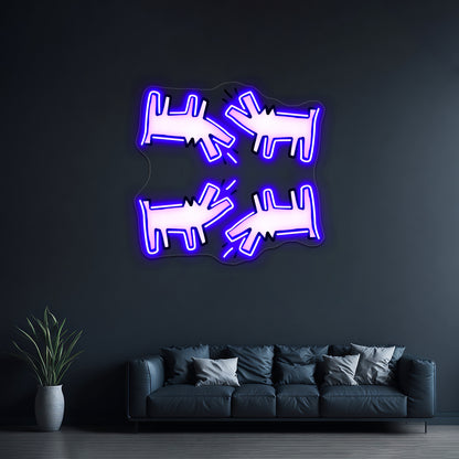 White Dog Pattern Artwork Neon Signs Custom | Shineneon