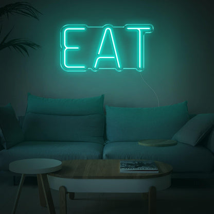 White Eat Led Neon Sign For Modern Kitchen Dining Room Decor | Shineneon
