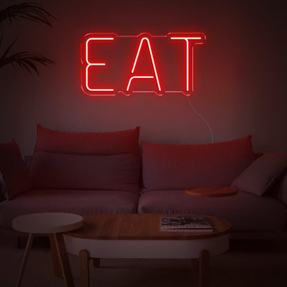 White Eat Led Neon Sign For Modern Kitchen Dining Room Decor | Shineneon
