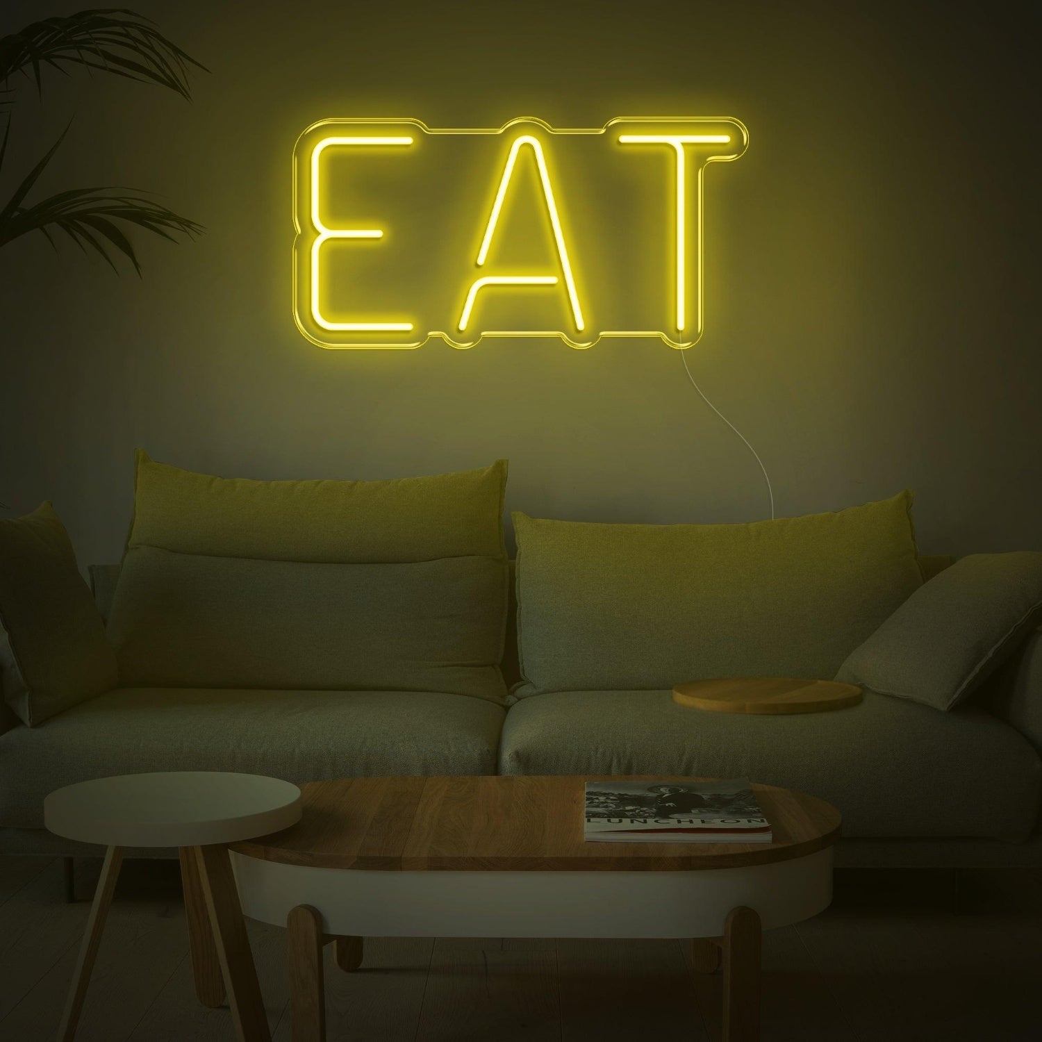 White Eat Led Neon Sign For Modern Kitchen Dining Room Decor | Shineneon