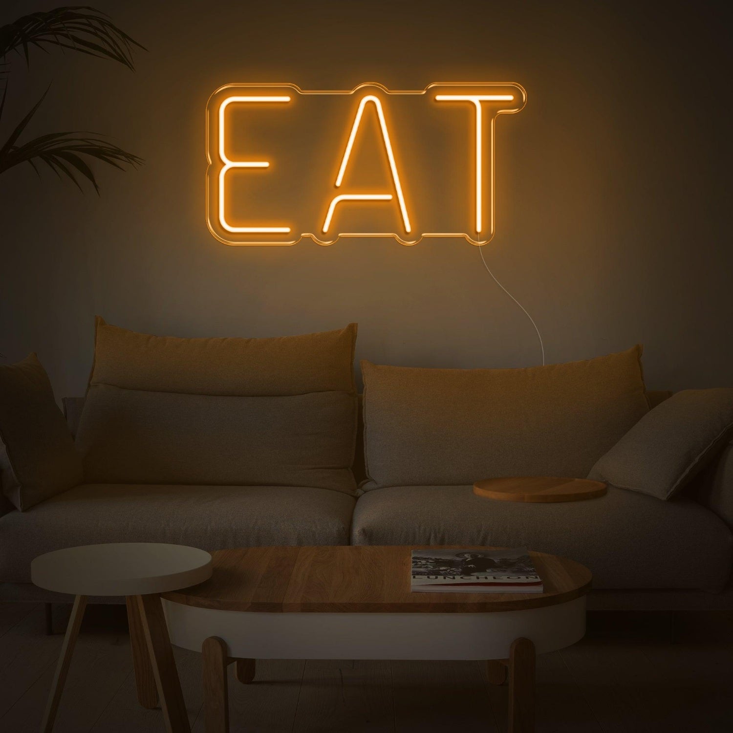 White Eat Led Neon Sign For Modern Kitchen Dining Room Decor | Shineneon