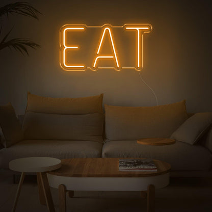 White Eat Led Neon Sign For Modern Kitchen Dining Room Decor | Shineneon