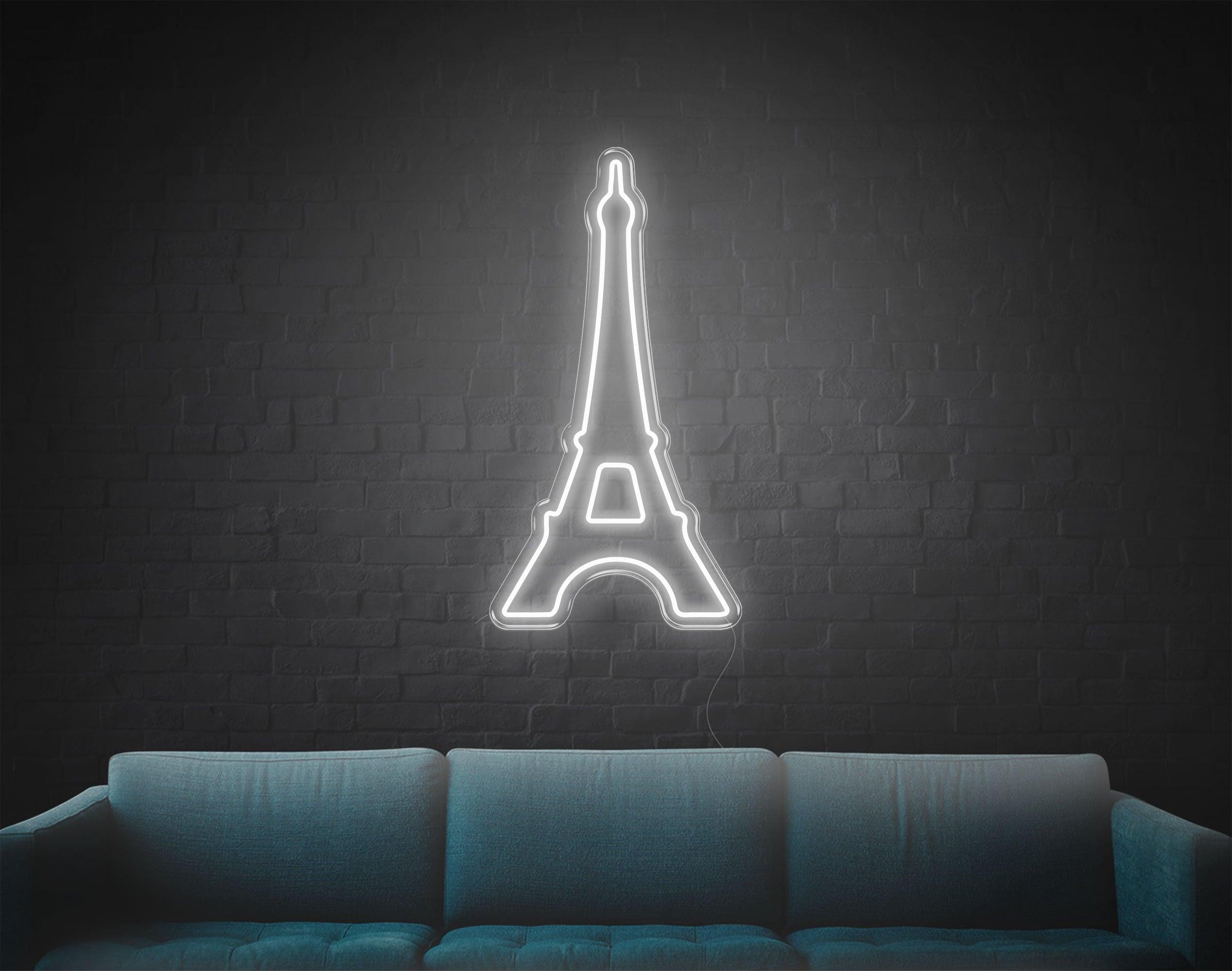White Eiffel Tower Led Neon Sign For Indoor Wall Art | Shineneon