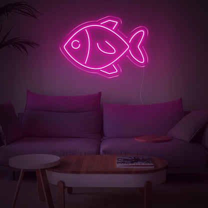 White Fish Led Neon Sign For Minimalist Living Room Decor | Shineneon