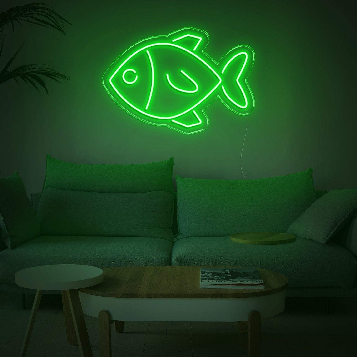 White Fish Led Neon Sign For Minimalist Living Room Decor | Shineneon