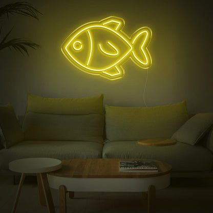 White Fish Led Neon Sign For Minimalist Living Room Decor | Shineneon