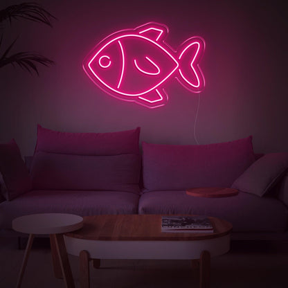 White Fish Led Neon Sign For Minimalist Living Room Decor | Shineneon