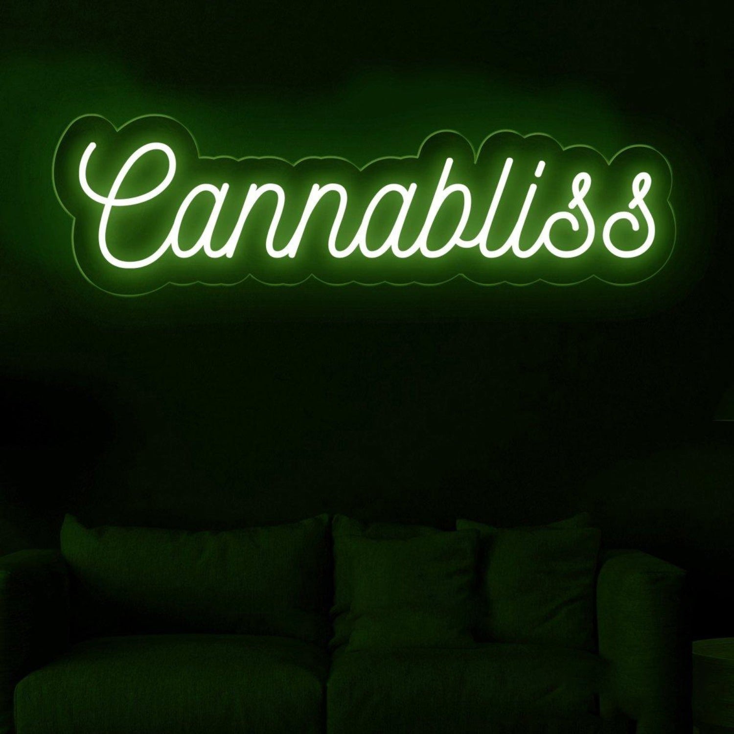 White Glow Cannabli Led Neon Sign For Home Decor | Shineneon
