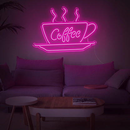White-Glow Coffee Cup Led Neon Sign Modern Cafe Home Decor | Shineneon