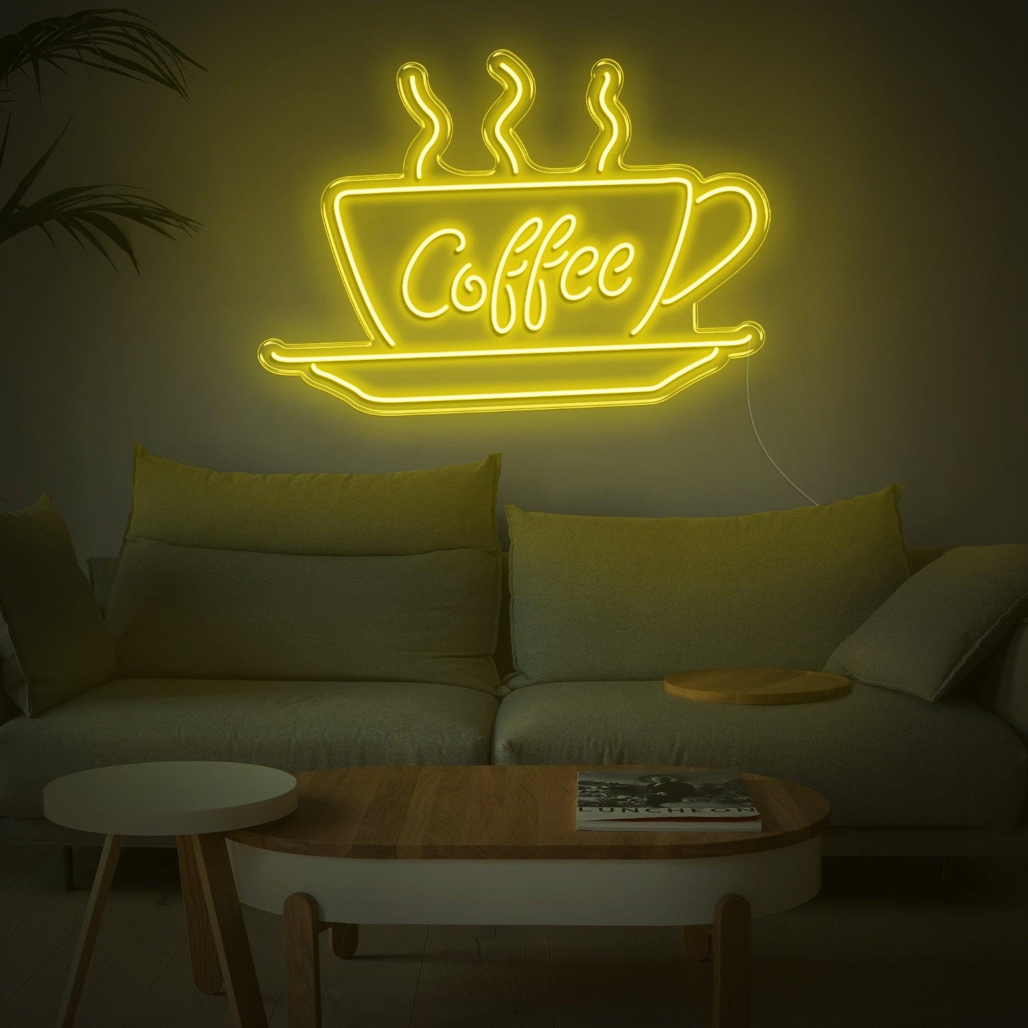 White-Glow Coffee Cup Led Neon Sign Modern Cafe Home Decor | Shineneon