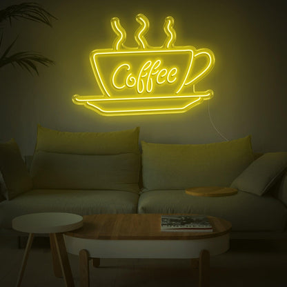 White-Glow Coffee Cup Led Neon Sign Modern Cafe Home Decor | Shineneon