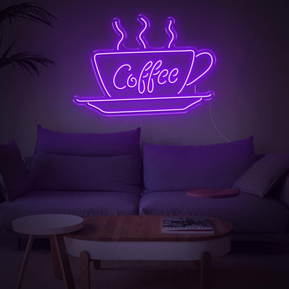 White-Glow Coffee Cup Led Neon Sign Modern Cafe Home Decor | Shineneon