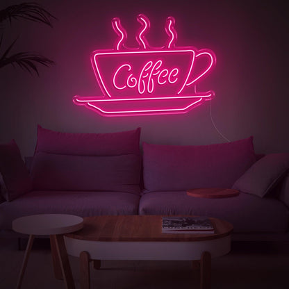 White-Glow Coffee Cup Led Neon Sign Modern Cafe Home Decor | Shineneon