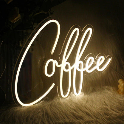 White Glow Coffee Led Neon Sign Cafe Decor Home Bar | Shineneon