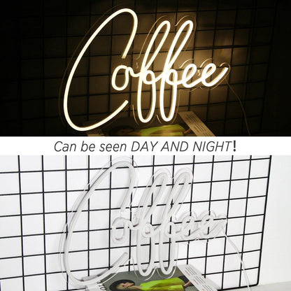 White Glow Coffee Led Neon Sign Cafe Decor Home Bar | Shineneon