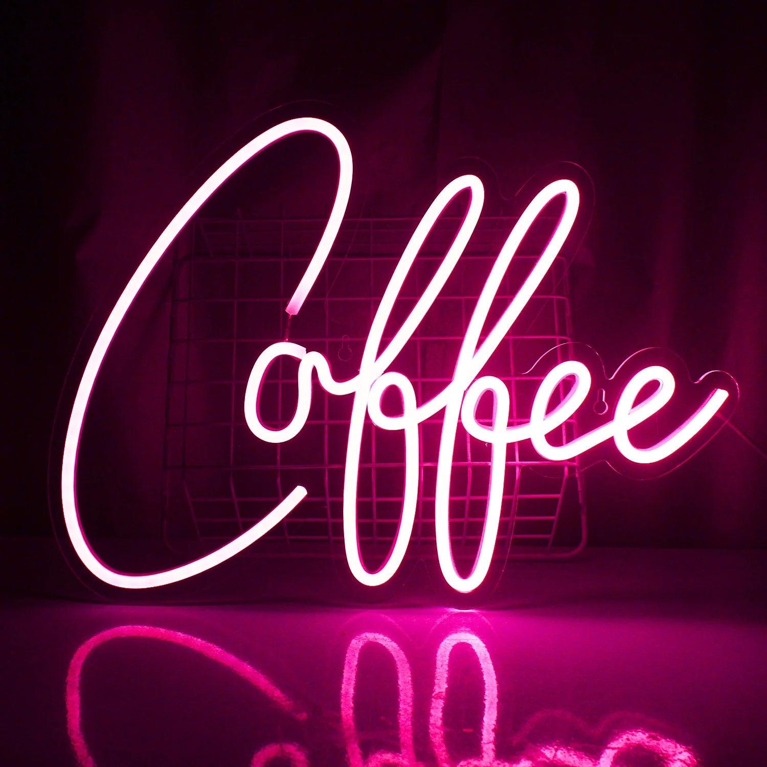 White Glow Coffee Led Neon Sign Cafe Decor Home Bar | Shineneon