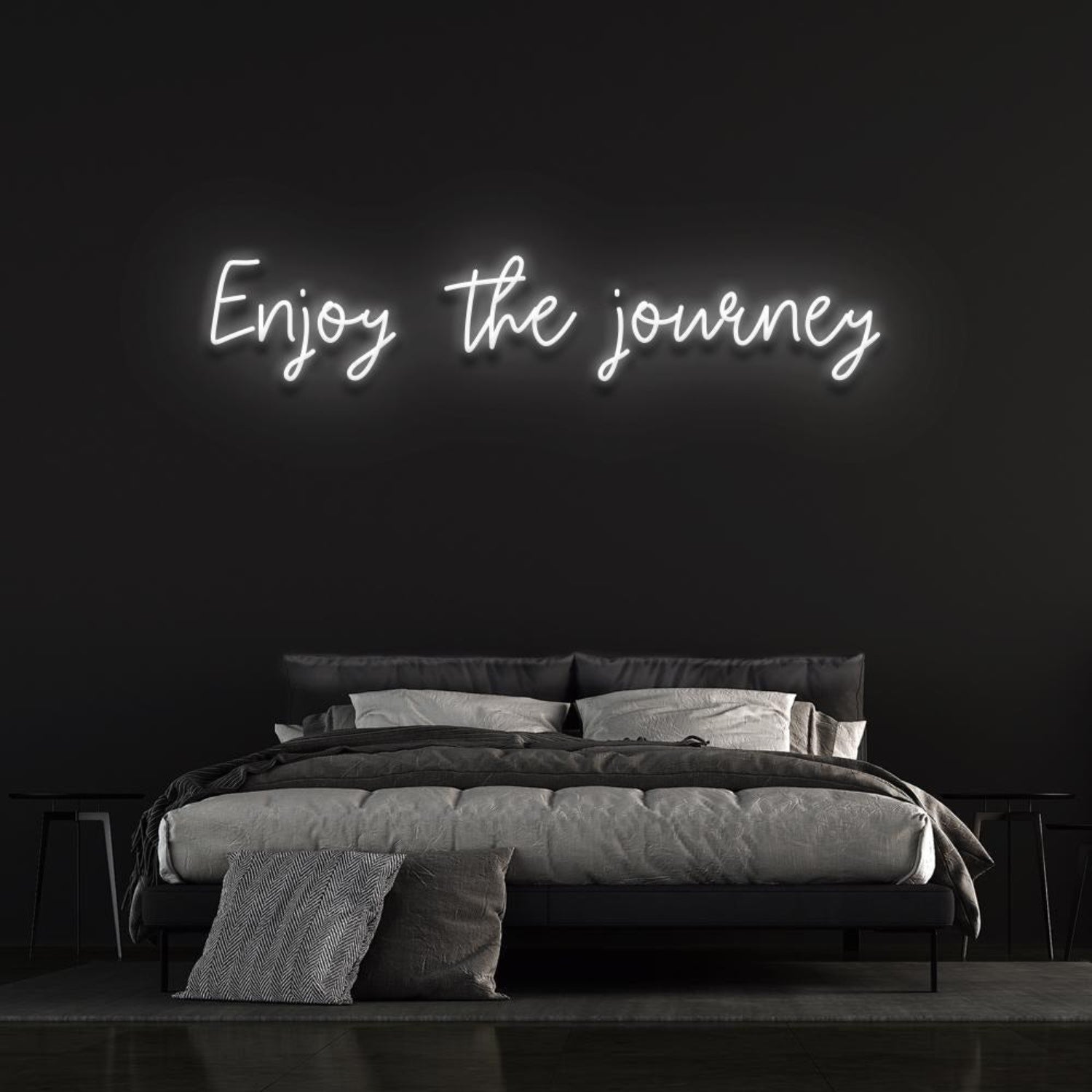 White Glow Enjoy The Journey Led Neon Sign Bedroom Wall Art Decor | Shineneon