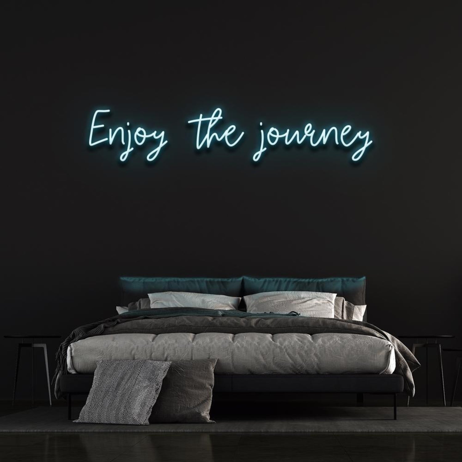 White Glow Enjoy The Journey Led Neon Sign Bedroom Wall Art Decor | Shineneon